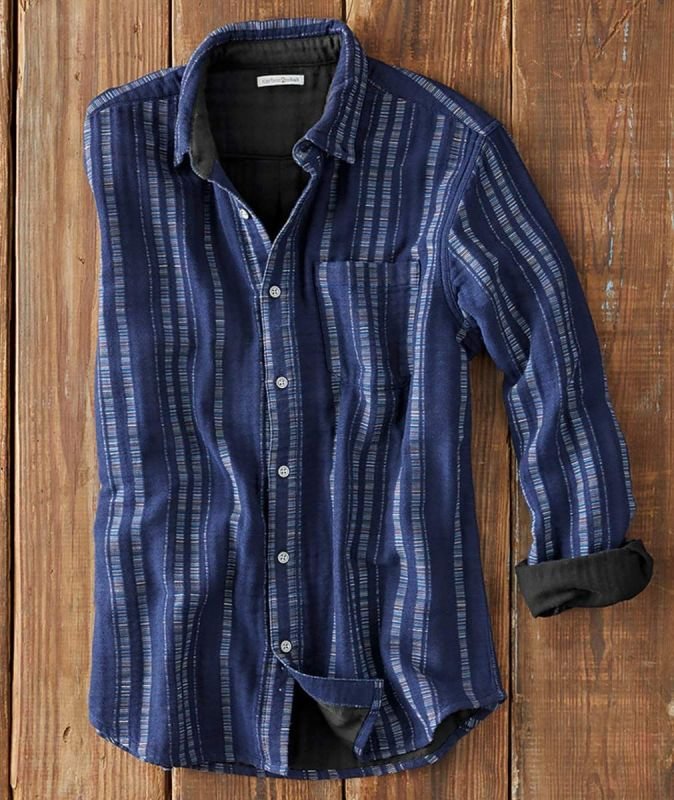 Men's Casual Check Print Long Sleeve Lapel Shirt