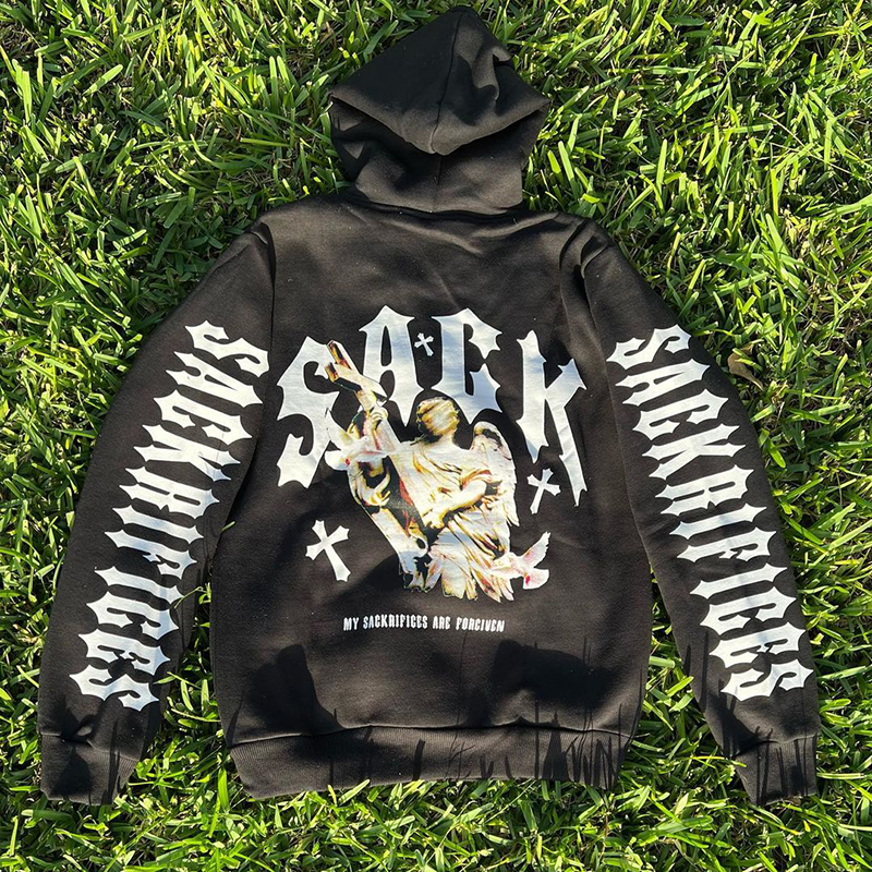 Men'S Personalized Cross Christian Letters Hoodie