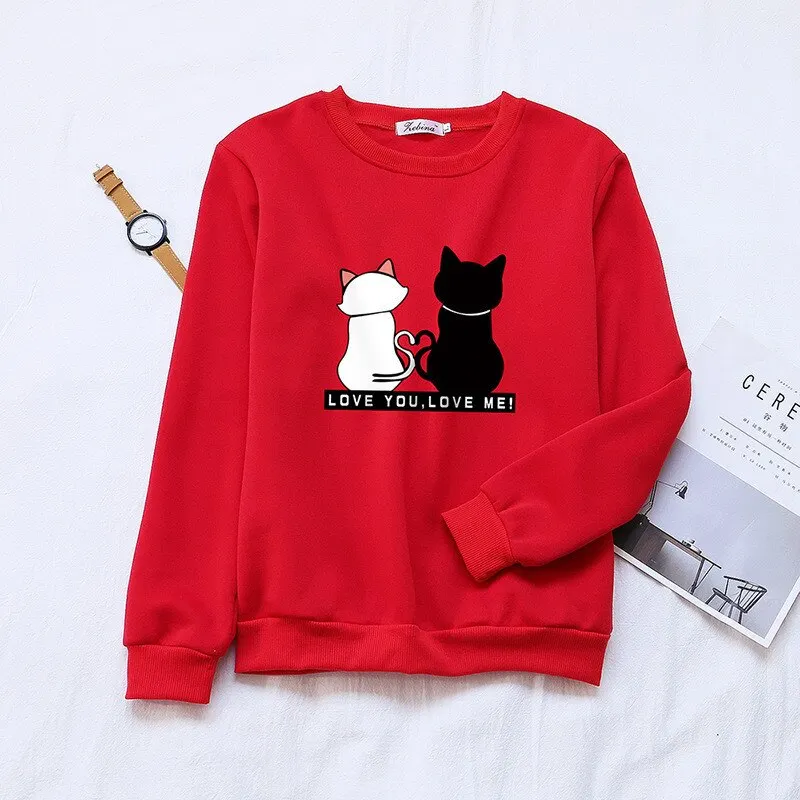fashion print women hoodies sweatshirt female pullover autumn and winter clothes O-NECK loose padded hoodie 2019 drop shipping