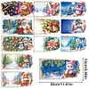 (US Local)12PCS DIY Xmas Pattern Rhinestone Diamond Art Mosaic Postcards for Celebrations