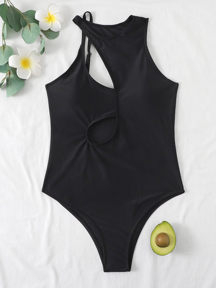 Women's One-piece Swimwear Solid Color Sexy Hollow Out One-Shoulder Swimsuit