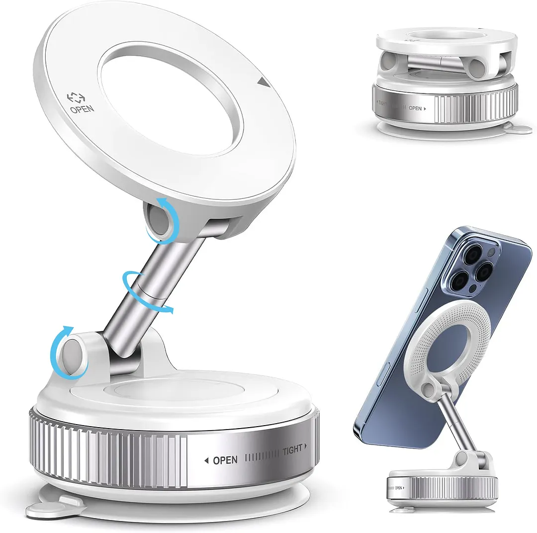 One-Step Lock Magnetic Vacuum Phone Mount