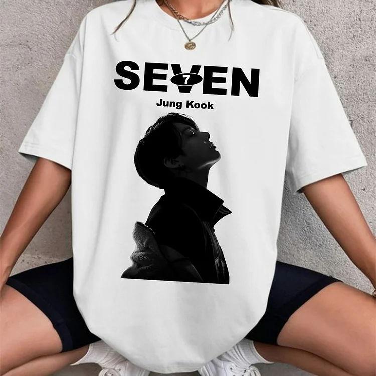 BTS Jungkook Solo Single SEVEN Silhouette T-shirt