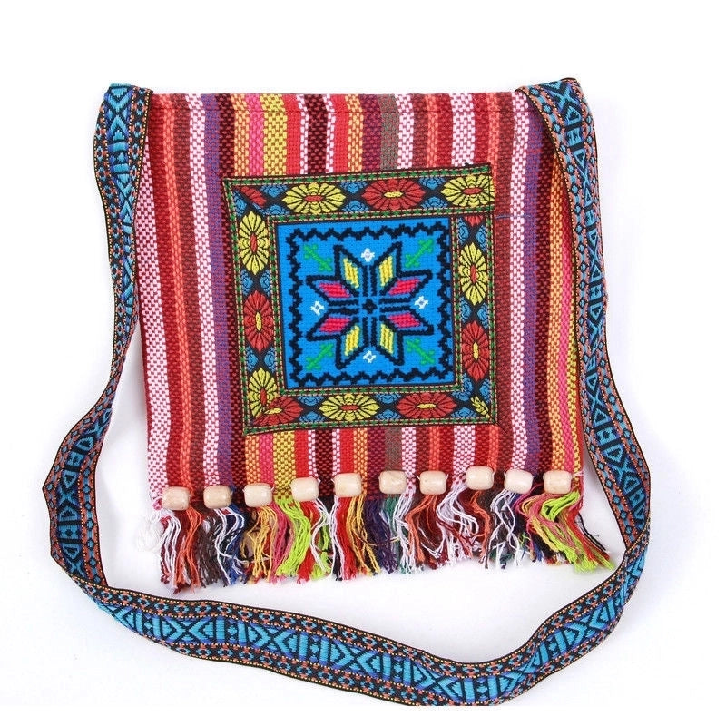 Women’s Medium Spring&summer Canvas Ethnic Style Shoulder Bag