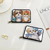 2pcs Cat Dog Pattern Diamond Painting Fashion Card Holder Compact Coin Purse