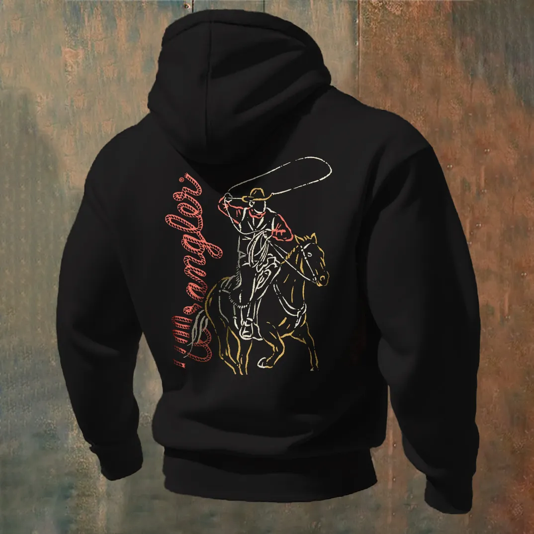 Cowboy Riding Graphic Hoodie For Men