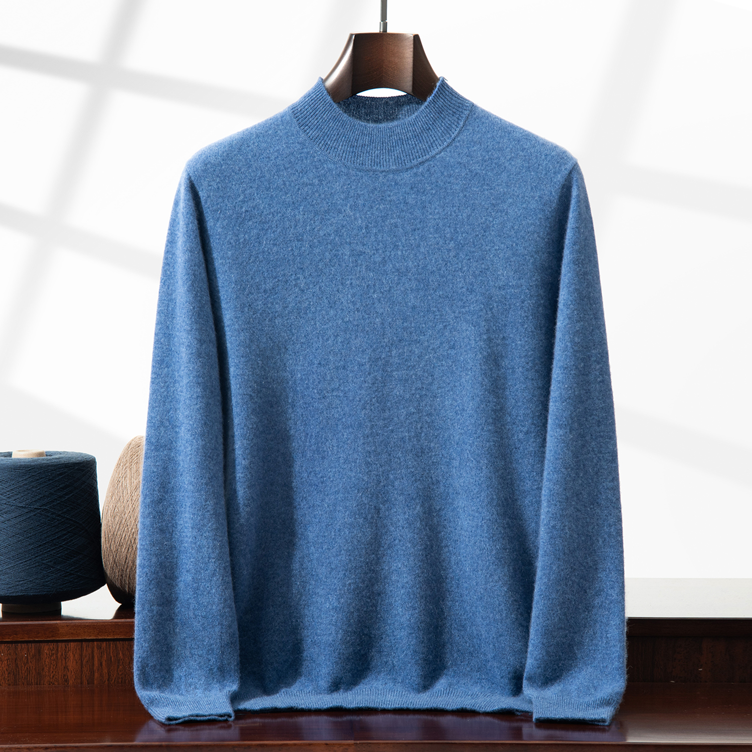 Men's Mock Neck Cashmere Sweater | Everyday Essential REAL SILK LIFE