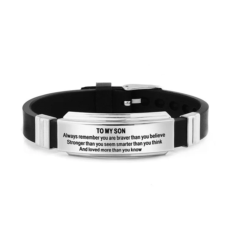 For Son - You Are Braver Stronger Smarter Leather Bracelet