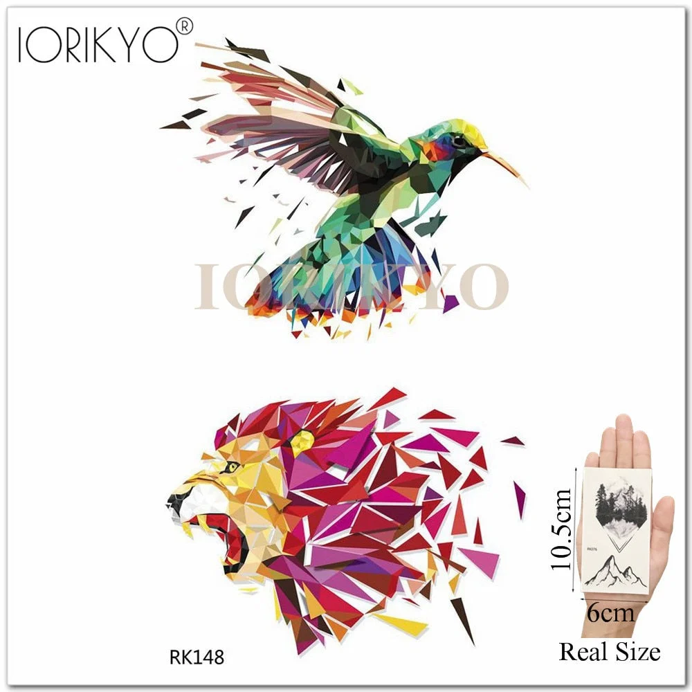 IORIKYO Sexy Watercolor Henna Flower Temporary Tattoo Stickers Women Arm Lotus Waterproof Tatoo Girls Fake Tattoo Small Chest