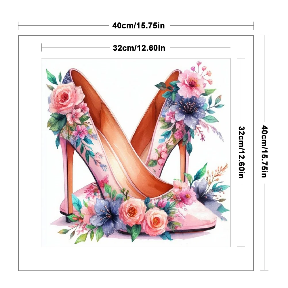 11CT Full Stamped Cross Stitch - High Heel(Canvas|40*40CM)