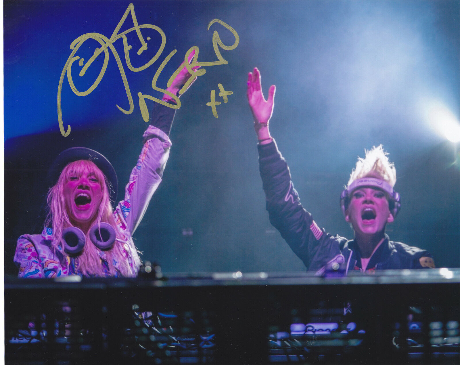 NERVO OLIVIA AND MIRIAM SIGNED AUTOGRAPH EDM DANCE HOUSE MUSIC 8X10 Photo Poster painting