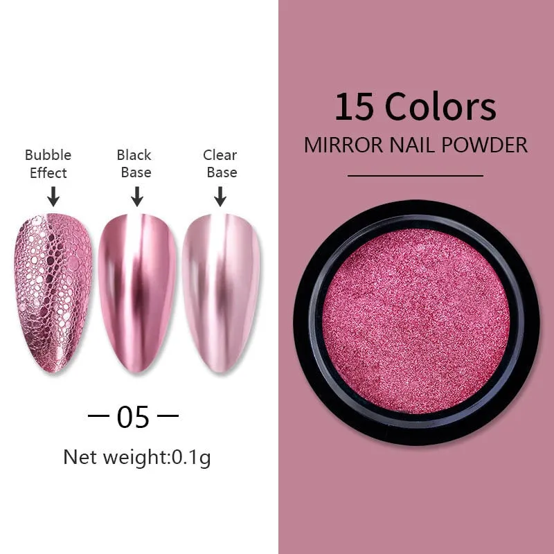 1 Box Gold Sliver Pink Mirror Nail Powder Glitter Sequins Nail Art Gel Polishing Chrome Flakes Pigment Dust Decorations
