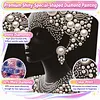 Pearl Headwrap Black Lady Special Shaped 5D DIY Partial Drill Diamond Art Kit 30x30cm Diamonds Dots Gem Art Kits for Adults Home Decor