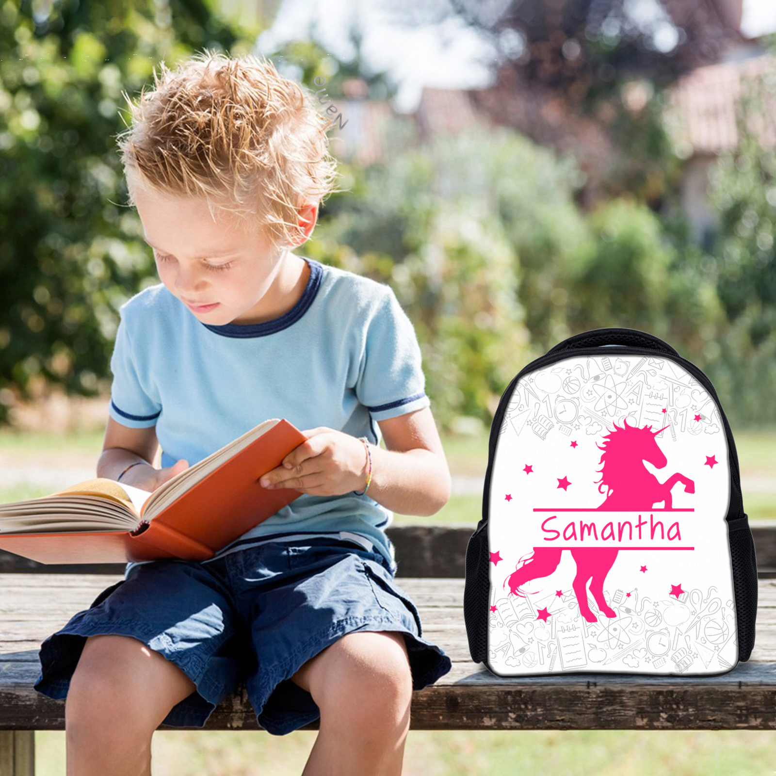 Fringoo Personalisiertes Federmäppchen Einhorn - 2 Fächer