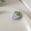 6PCS Cute Embroidery Strawberry Knot Haripins