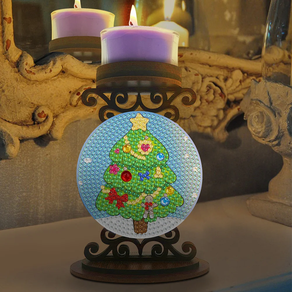 DIY Christmas Tree Diamond Painting Candle Holder Ornaments Aromatherapy Candle Holder