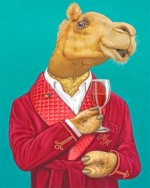 

Classy Camel Drinking Wine – Paint By Numbers - 40*50CM, 501 Original