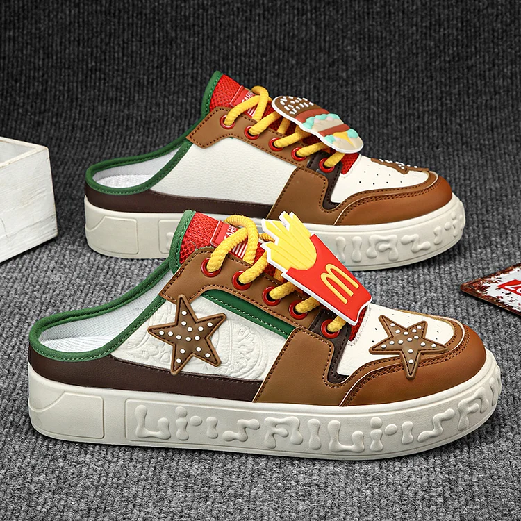 Greeceaw Men Backless Shoes Mesh Summer Casual Slippers Slip On Loafers Platform Sneakers Fashion Sport Luxury Outdoor Tennis Flat