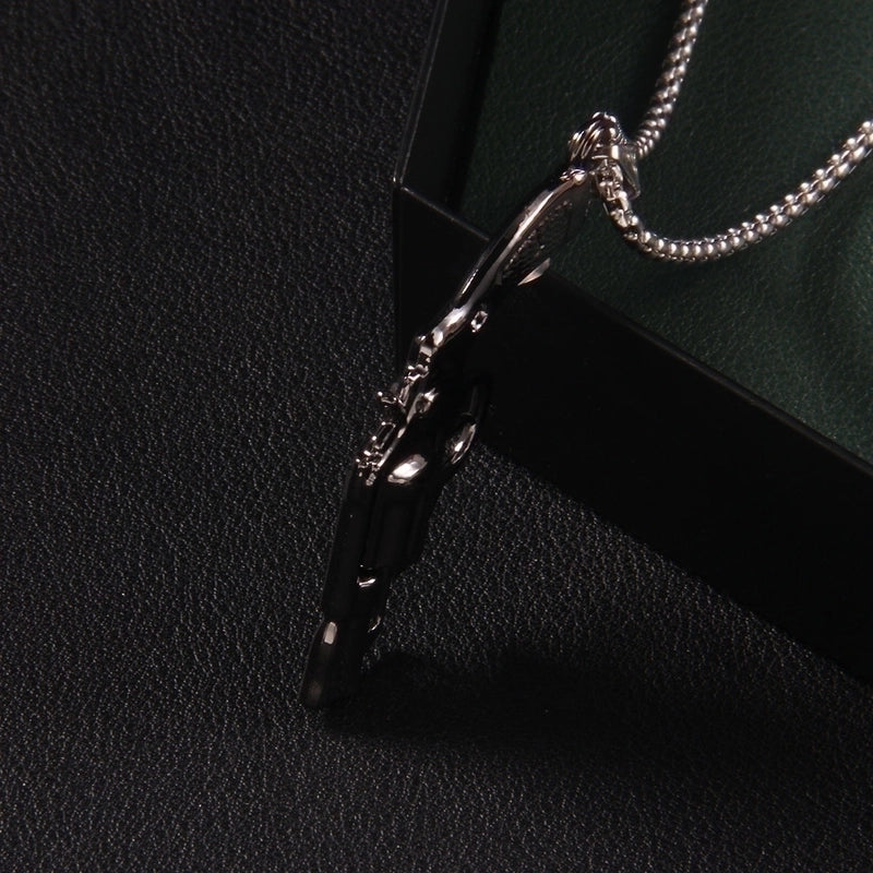 Hip-Hop Pistol 201 Stainless Steel Zinc Alloy Plating Men’s Pendant Necklace