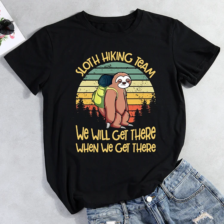 Sloth Hiking Team Funny T-Shirt Tee-014328-Annaletters