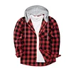 Men's 2024 New Loose Casual Long-sleeved Hooded Plaid Shirt