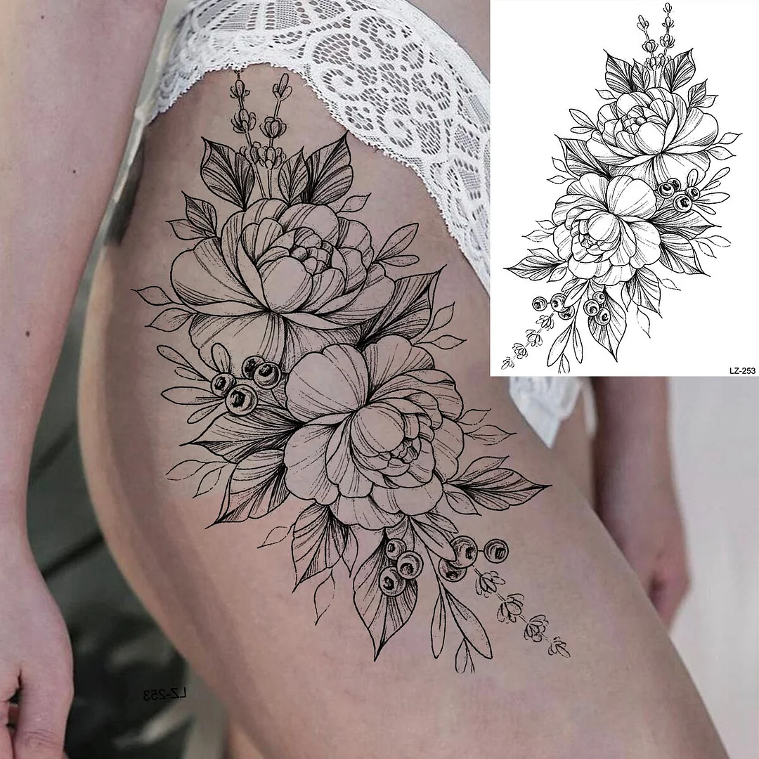 Sdrawing Mandala Lotus Pendant Sexy Henna Temporary Tattoos For Women Underboob Adult Butterfly Feather Fake Tattoo Arm Tatoos