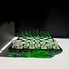 Emerald Resin Chess Set: Handmade Gemstone Board with Crystal Pieces