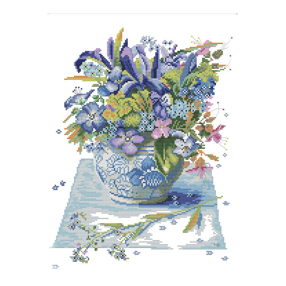 

Flowers Blooming - 14CT Stamped Cross Stitch - 42*33cm, 501 Original