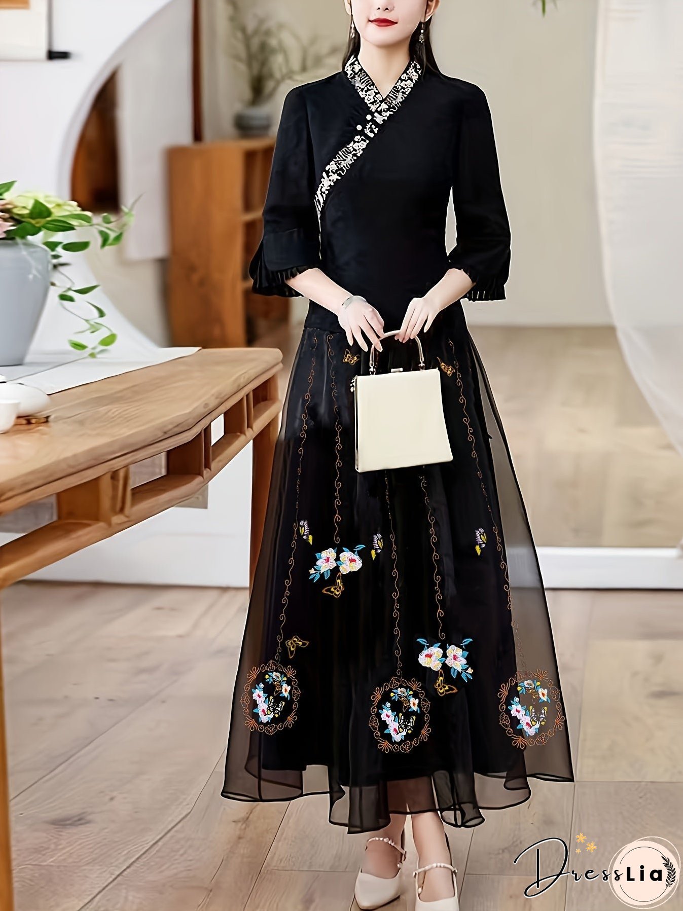 High Waist Embroidered Skirt, Ethnic Style Retro Casual Skirt, Women's Clothing