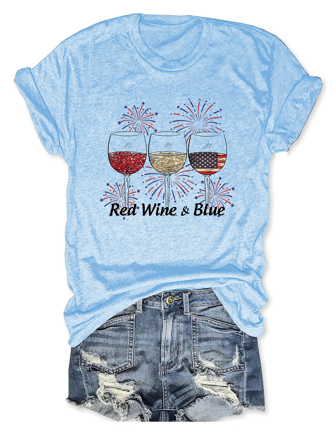 Red Wine And Blue T-shirt