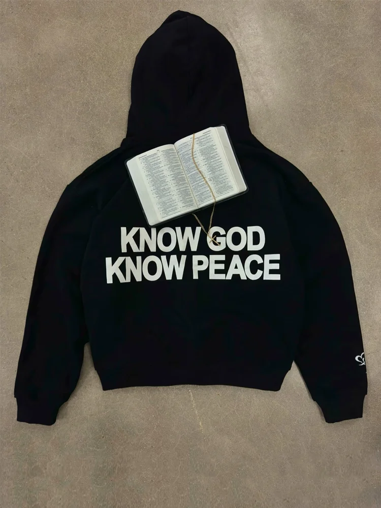 God Brings Peace Hooded Pure Cotton Hoodie