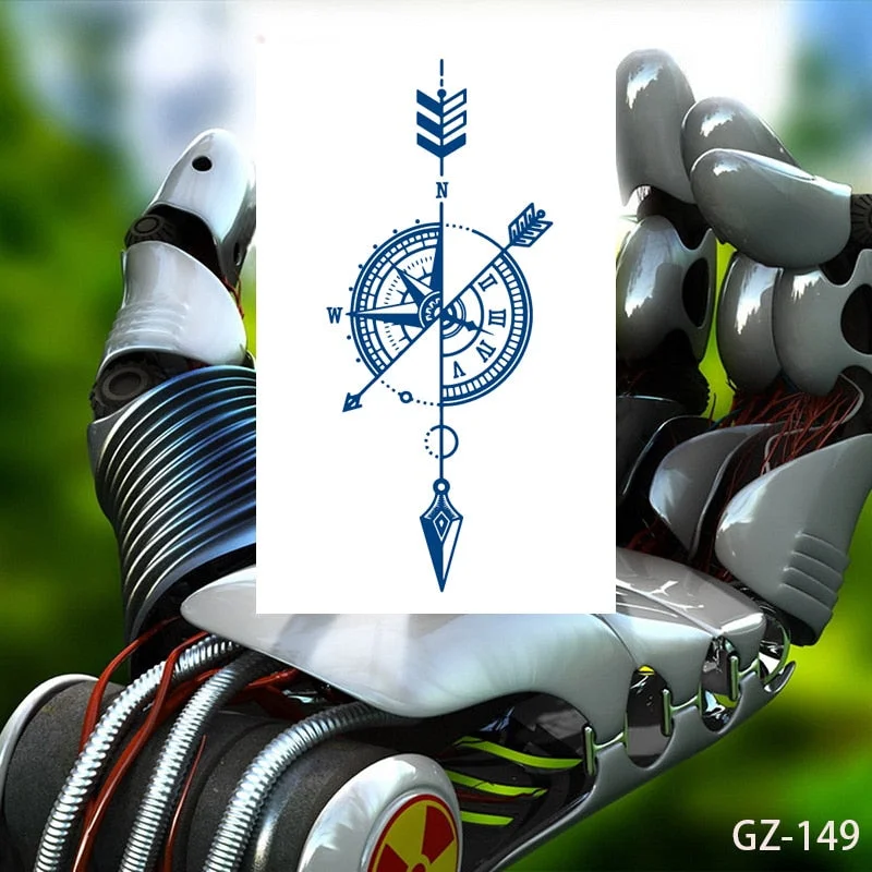 Temporary Waterproof Tattoos Stickers Navigator Compass Totem Flower Juice Ink Men Women Girl Chest Arm Fake Tatoo Drop Shipping