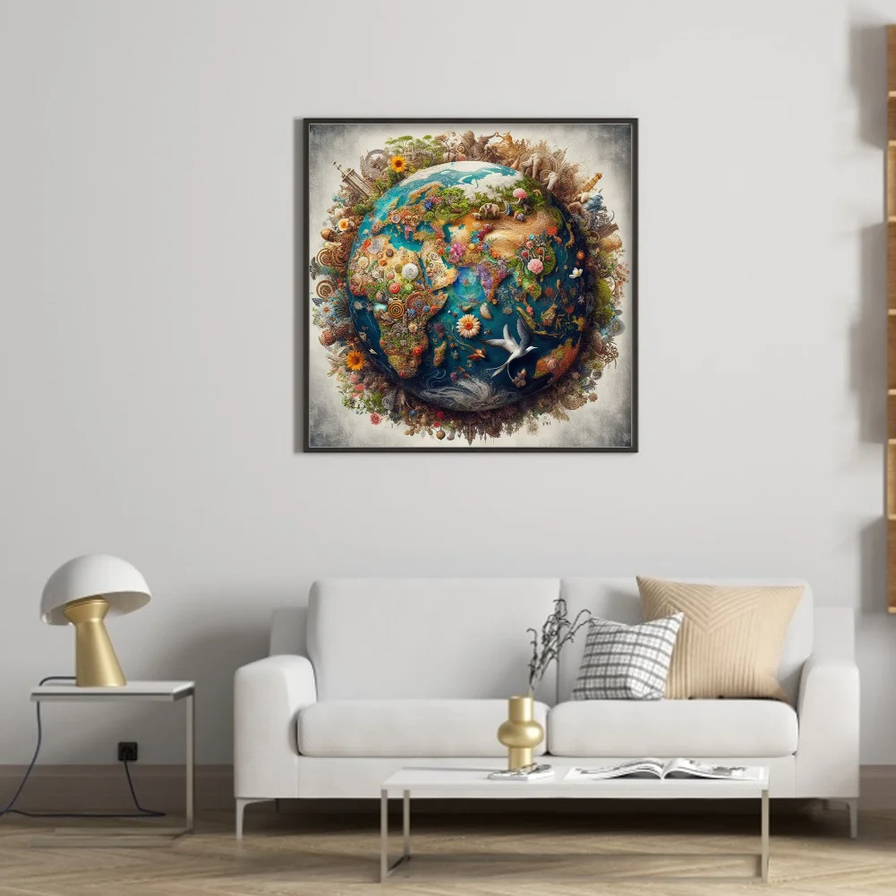 14CT Full Stamped Cross Stitch - Earth(Canvas|50*50CM)