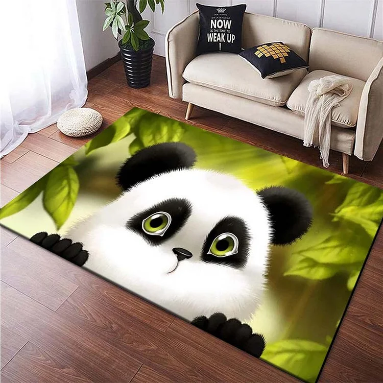 Panda Kawaii Cute Animals Printed Pad Home Decor Large Area Rugs for Boy Kid Play Bedroom Non-Slip Floor Carpet for Living Room