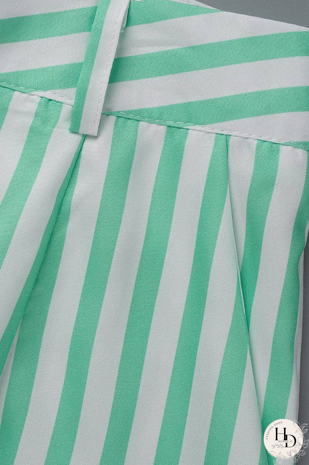 Red Casual Striped Print Patchwork Straight High Waist Wide Leg Full Print Bottoms