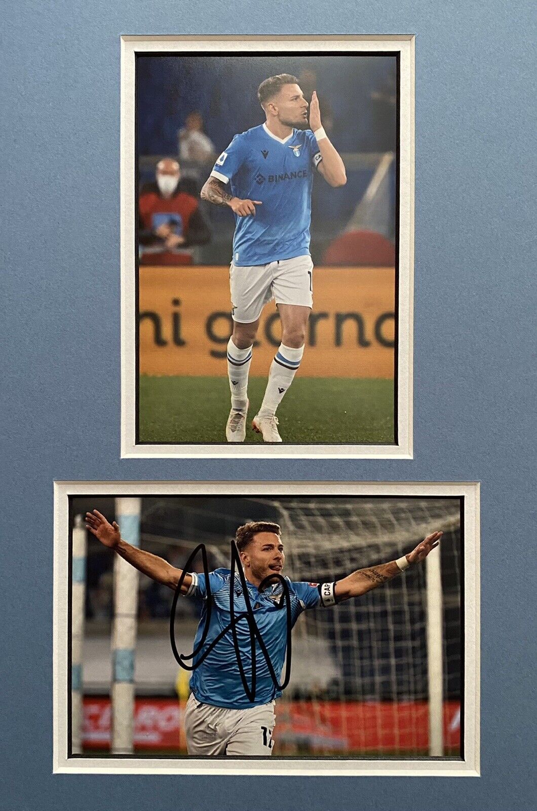 Ciro Immobile Hand Signed Lazio Photo Poster painting In A4 Mount Display 2