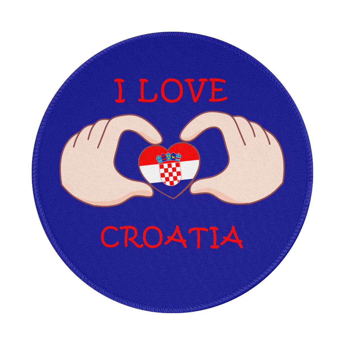 I Love Croatia Gaming Round Mousepad for Computer Laptop