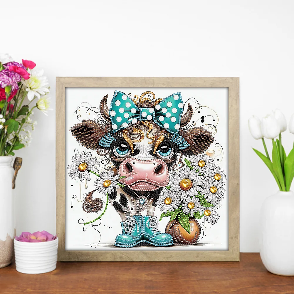 Diamond Painting - Partial Special Shaped Drill - Cow(Canvas|30*30cm)