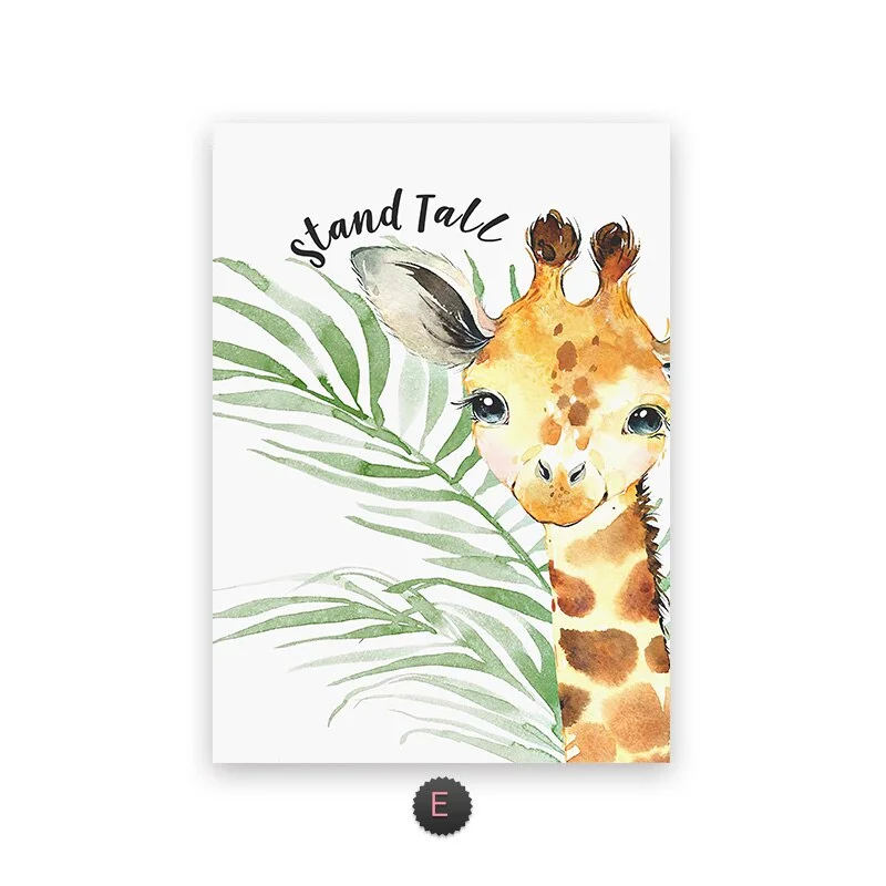 Animal Big Plaid Living Decoration Baby Room Decorative Canvas Paintings Wall Decor Kids Room Sheets For Paintings