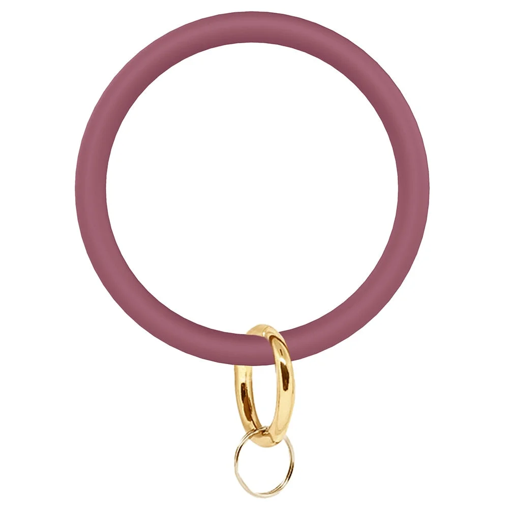 Dvacaman Hot Sale Big O Shaped Silicone Loop Wrist Key Ring Keychain with Gold O Clasp Round Key Wrist Strap Accessory Wholesale