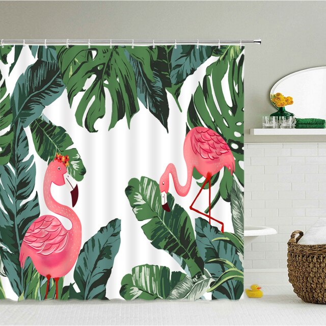 

Shower Curtain – Pink Flamingo Flowers-180*180cm, 501 Original
