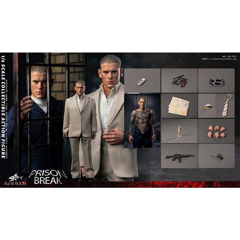 Pro-order FISH BONETOYS Prison Break Michael Scofield  Theodore Bagwell  T-BAG Magnetic Articulated Prison Diorama 1/6 Soldier's Figurine  Action Figure  Gift  Model Toys  Collectibles