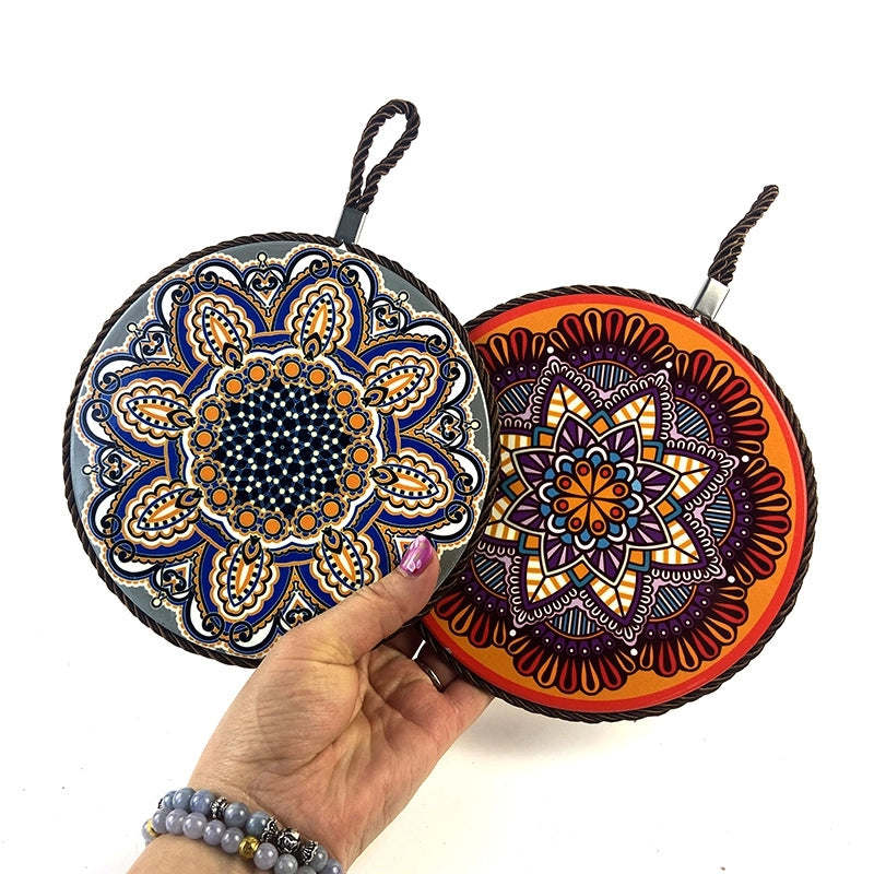 Factory Supply Thermal Transfer Printing 17cm Mandala Ceramic Heat Insulation Pot Mat Home Pot Mat European Style