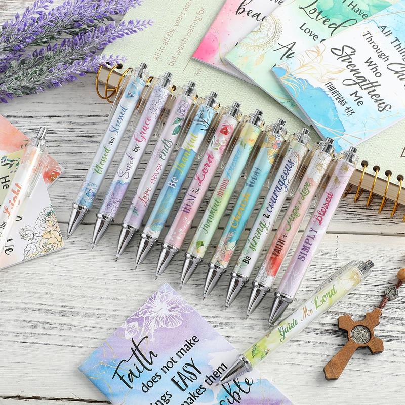 24Pcs Christian Gifts with 12 Motivational Quote Pens and 12 Bible Journal Christian Writing Pens Inspirational Ballpoint Pens Religious Notebooks with Bible Verse Bible Supplies, Gifts for Women Student Teacher, First Holy Communion Gift, Mother's Day 24Pcs Christian Gifts with 12 Motivational Quote Pens and 12 Bible Journal Christian Writing Pens Inspirational Ballpoint Pens Religious Notebooks with Bible Verse Bible Supplies, Gifts for Women Student Teacher, First Holy Communion Gift, Mother's Day