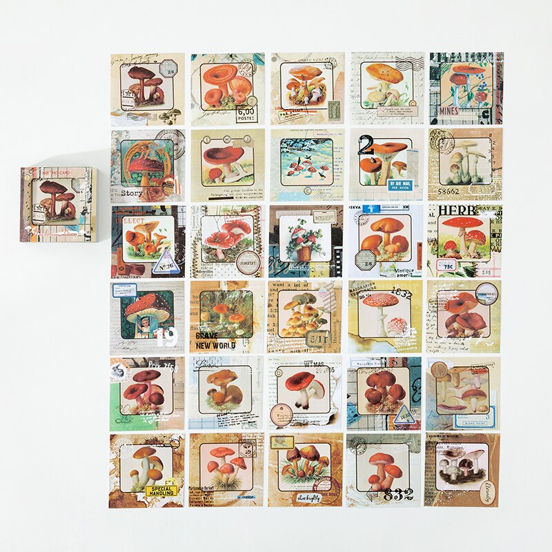 JOURNALSAY 60Sheets Vintage Coated Paper Sticker Book Character Animal