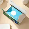 DIY Diamond Art Tissue Box Holder Peacock PU Leather Diamond Art Desktop Organizer Resin Rhinestone Storage Organizers Gem Art Home Office Decor Craft Gift