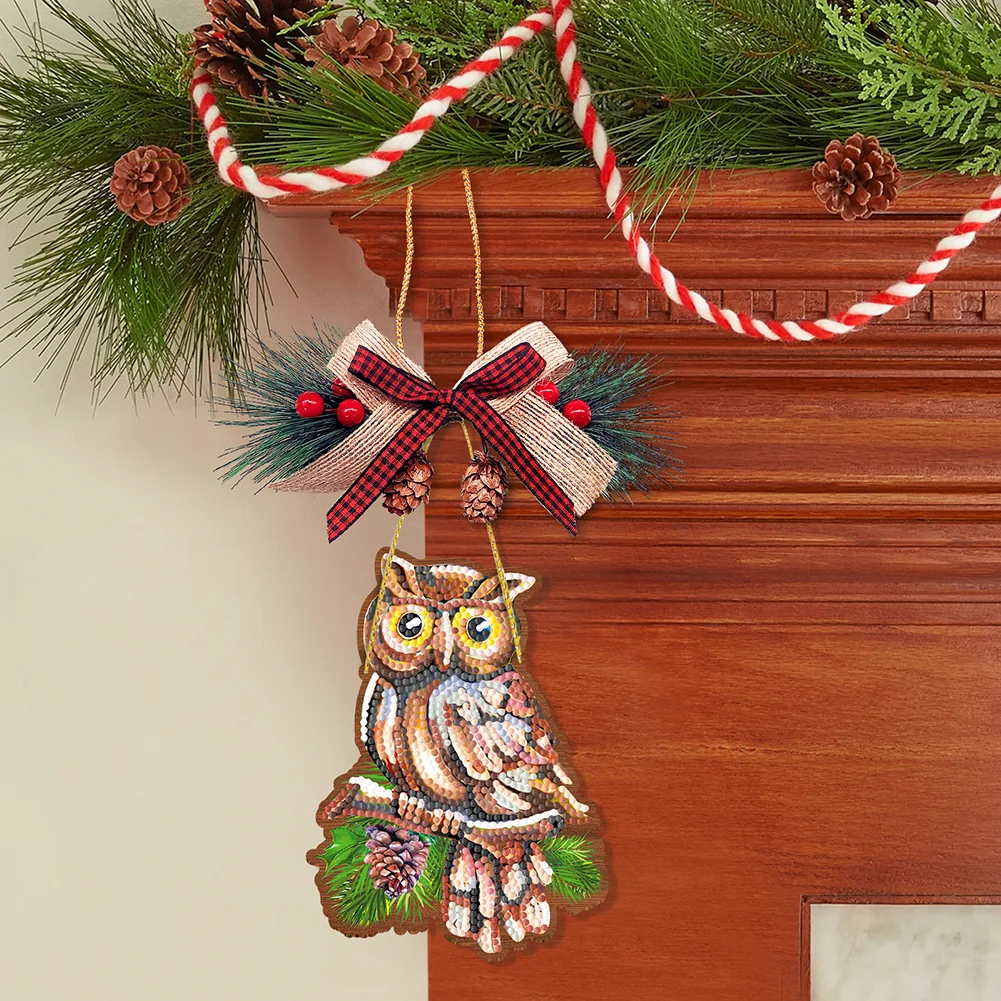 1pcs DIY Diamond Painting Christmas Tree Pendant Christmas Decorations Set