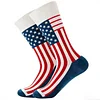 Unisex 250th Anniversary American Flag Color Block Striped Star Mid-Calf Socks by Inlyline