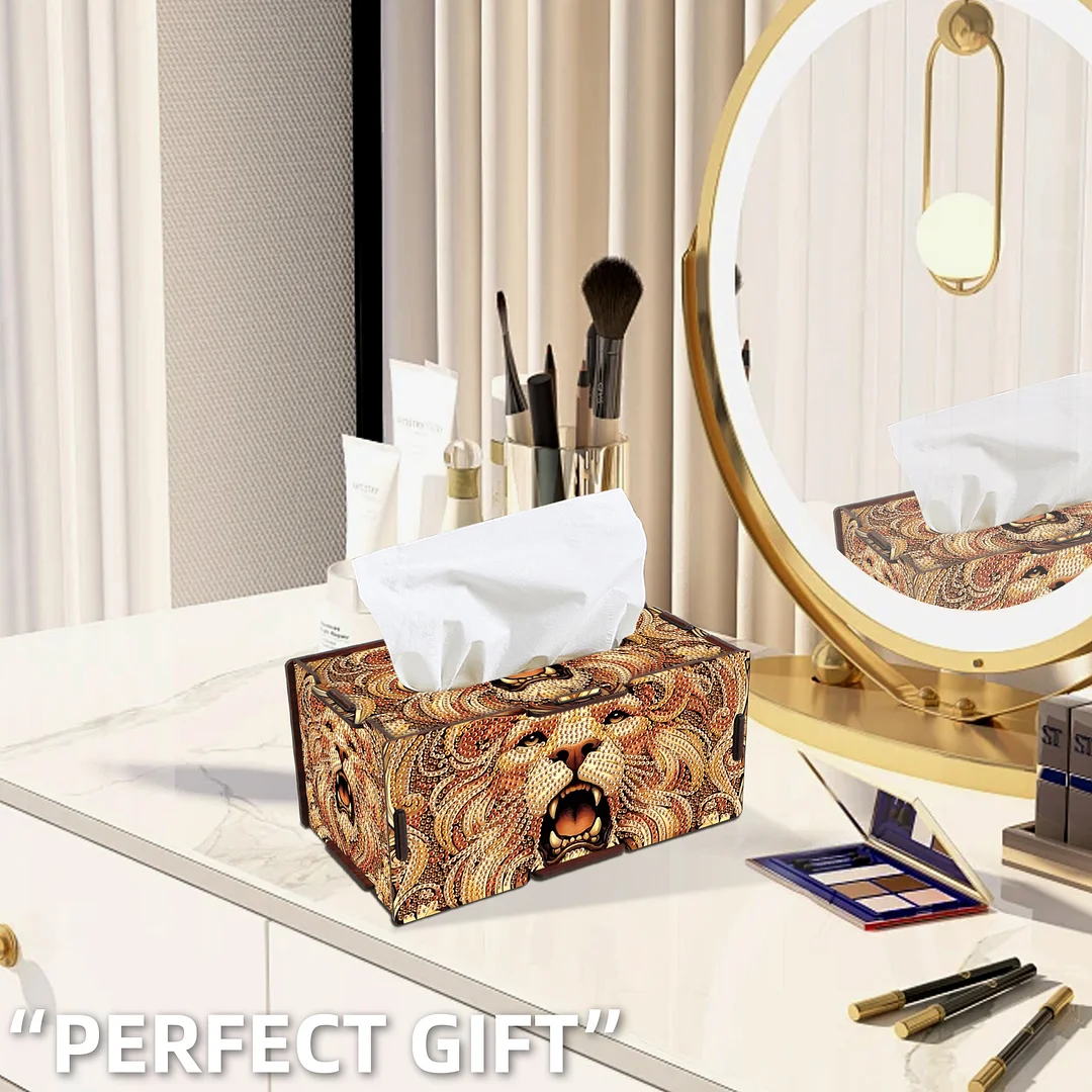 Wooden Diamond Painting Tissue Box for Home and Office Decoration (ZJH023)