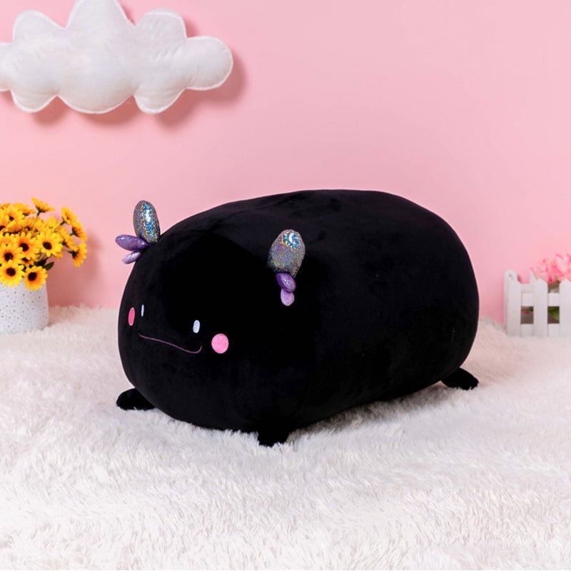 Mewaii® Fluffffy Family Black Axolotl Kawaii Stuffed Animal Plush Squishy Pillow Soft Toy